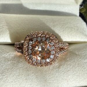 LaFonn Rose Gold  and Morganite 3.66 ct Cushion Cut Women's Ring